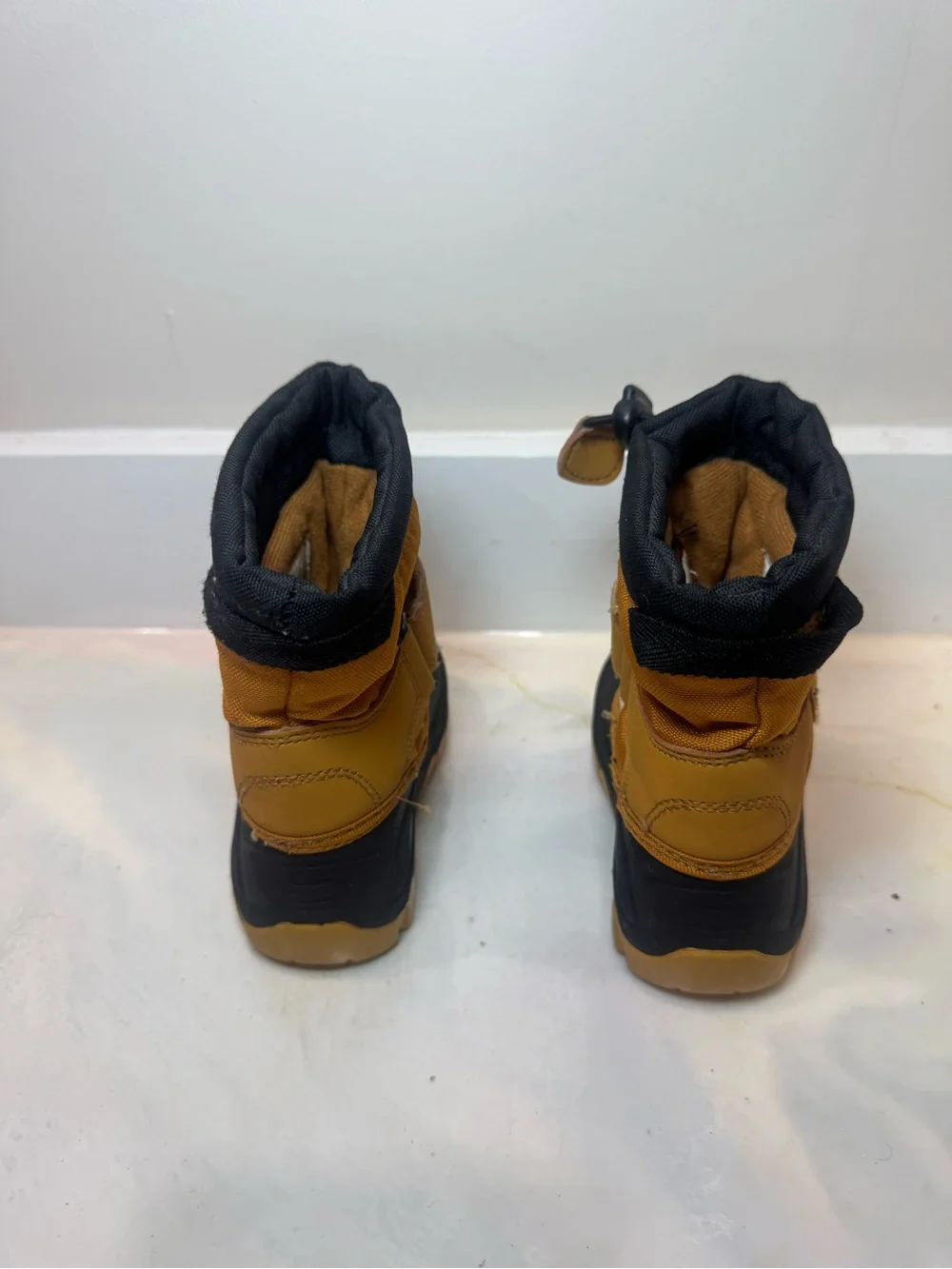 Kids Insulated Snow Boots in Mustard and Black